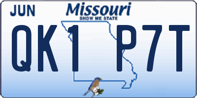 MO license plate QK1P7T