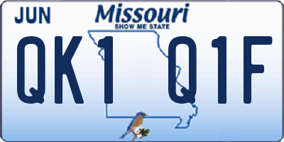 MO license plate QK1Q1F