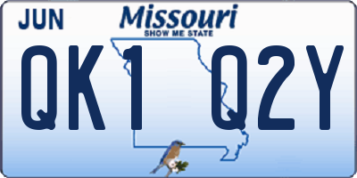 MO license plate QK1Q2Y