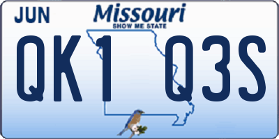 MO license plate QK1Q3S