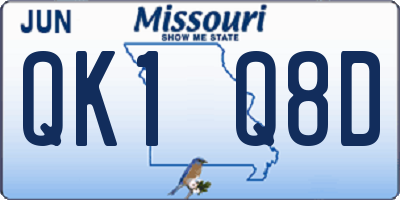 MO license plate QK1Q8D