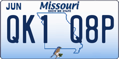 MO license plate QK1Q8P