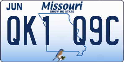 MO license plate QK1Q9C