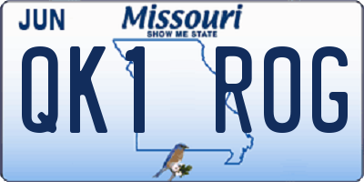 MO license plate QK1R0G