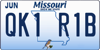 MO license plate QK1R1B