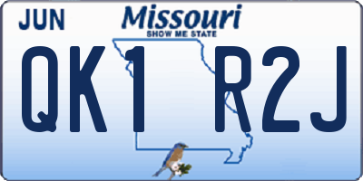 MO license plate QK1R2J