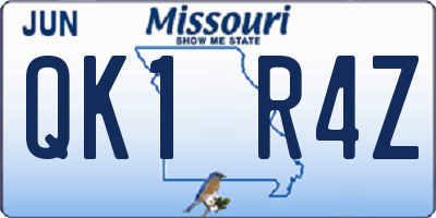 MO license plate QK1R4Z