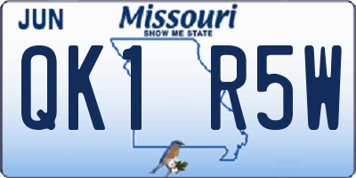MO license plate QK1R5W