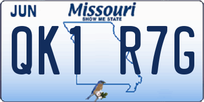 MO license plate QK1R7G
