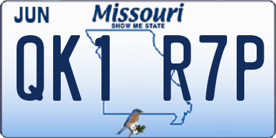MO license plate QK1R7P
