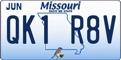MO license plate QK1R8V