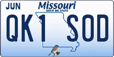 MO license plate QK1S0D
