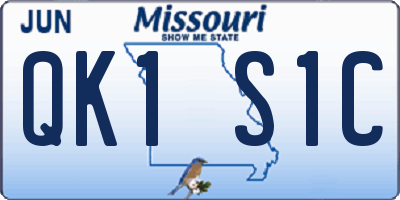 MO license plate QK1S1C