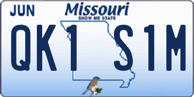 MO license plate QK1S1M