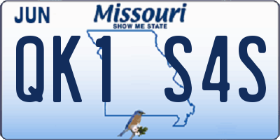 MO license plate QK1S4S