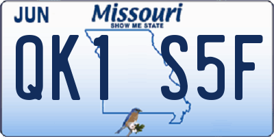 MO license plate QK1S5F