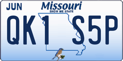 MO license plate QK1S5P