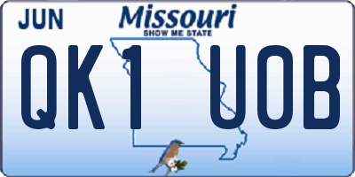 MO license plate QK1U0B