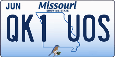 MO license plate QK1U0S
