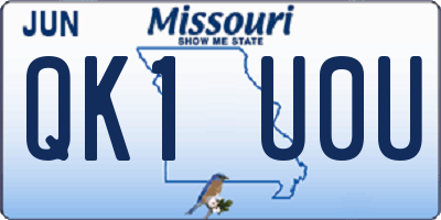 MO license plate QK1U0U
