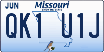 MO license plate QK1U1J