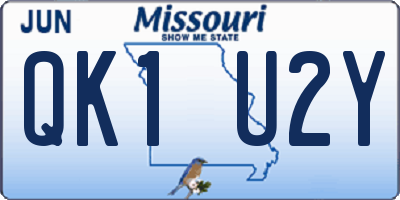 MO license plate QK1U2Y