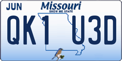 MO license plate QK1U3D