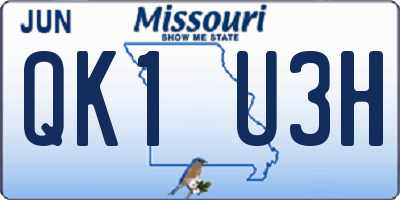 MO license plate QK1U3H