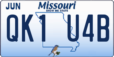 MO license plate QK1U4B