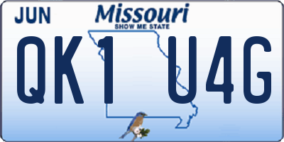 MO license plate QK1U4G