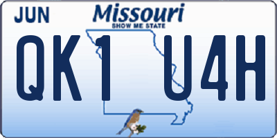 MO license plate QK1U4H
