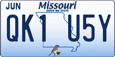 MO license plate QK1U5Y