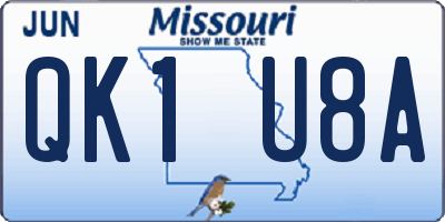 MO license plate QK1U8A