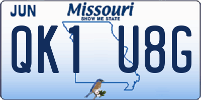 MO license plate QK1U8G