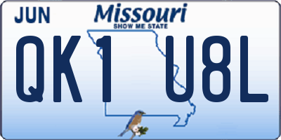 MO license plate QK1U8L
