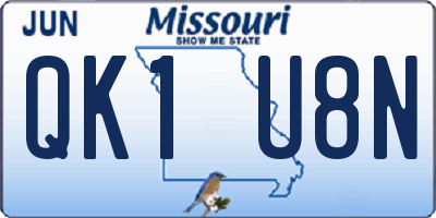 MO license plate QK1U8N
