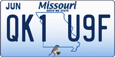 MO license plate QK1U9F