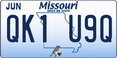 MO license plate QK1U9Q