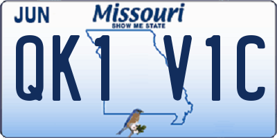 MO license plate QK1V1C