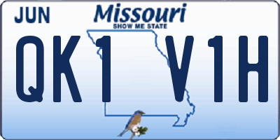 MO license plate QK1V1H