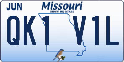 MO license plate QK1V1L