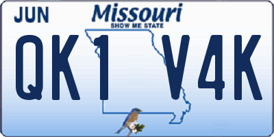 MO license plate QK1V4K