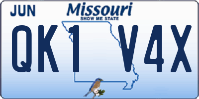 MO license plate QK1V4X