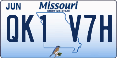 MO license plate QK1V7H