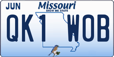 MO license plate QK1W0B