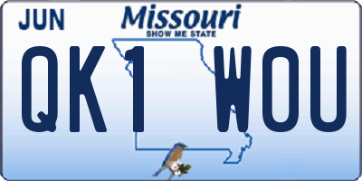 MO license plate QK1W0U