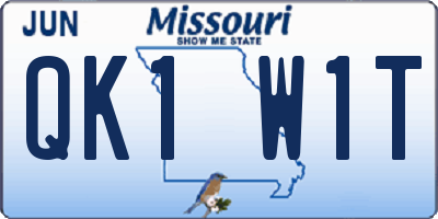 MO license plate QK1W1T