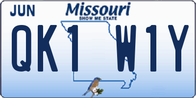 MO license plate QK1W1Y