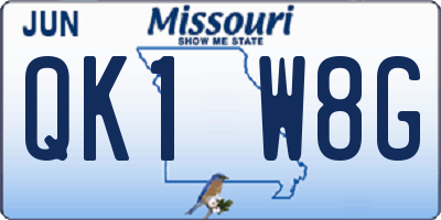 MO license plate QK1W8G