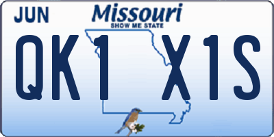 MO license plate QK1X1S